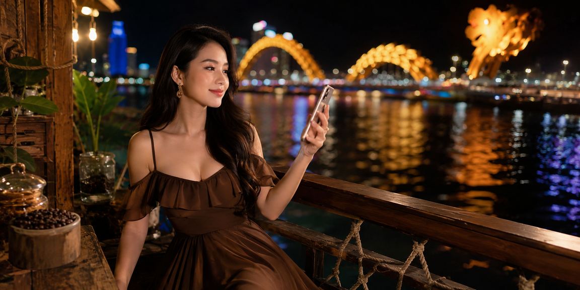 Người dùng Đà Nẵng theo dõi tỷ lệ cá cược trên điện thoại bên cà phê sáng