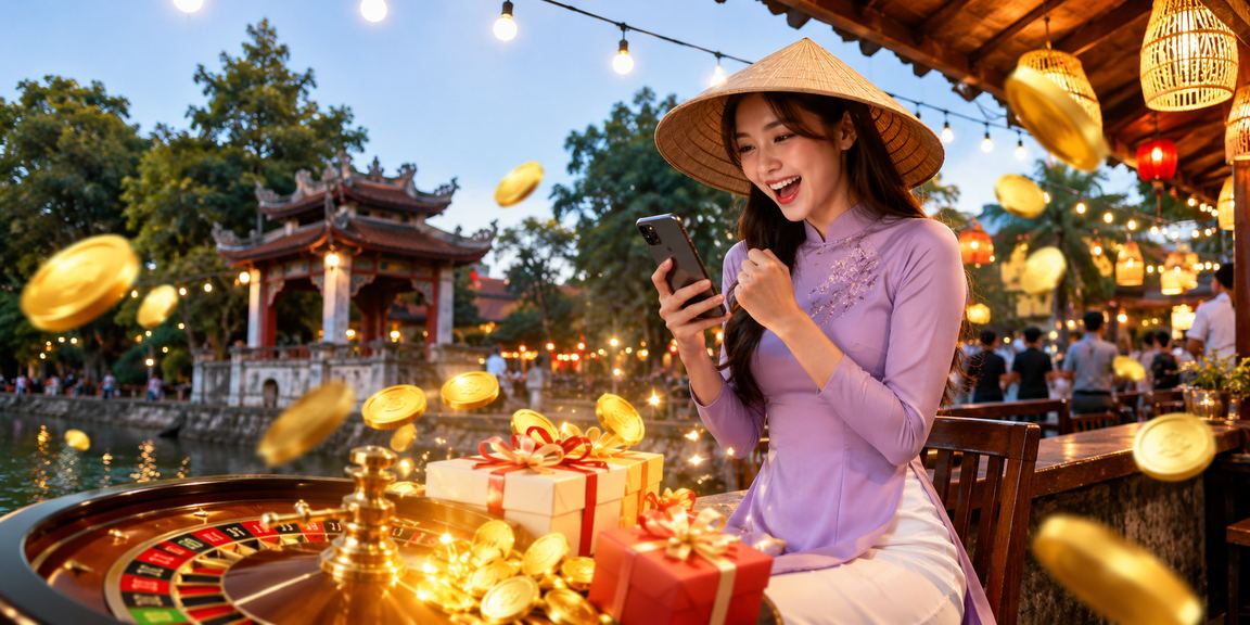 Người chơi Hà Nội tham gia roulette trực tuyến với nón lá truyền thống Việt Nam